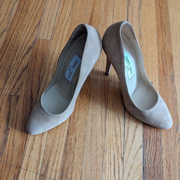 Jimmy Choo Shoes - Jimmy Choo nude Bridget suede stilettos